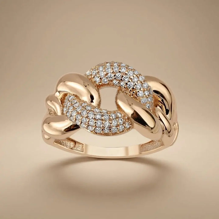 Pavé Link Diamond natural diamond ring by Majestic Jewellery