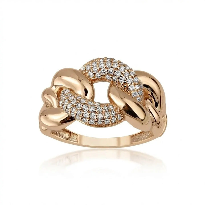 Pavé Link Diamond natural diamond ring by Majestic Jewellery