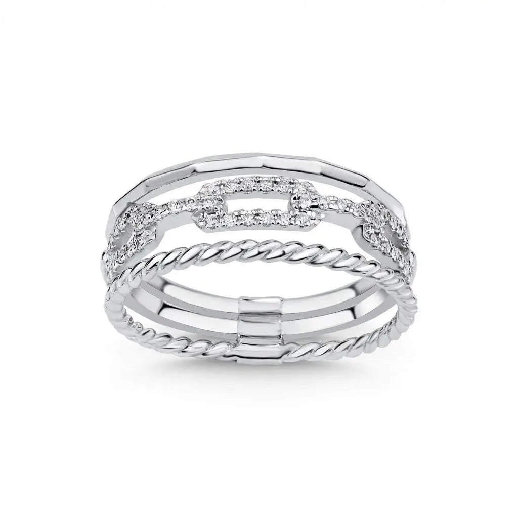 Triple Pavé Diamond solid gold wedding band by Majestic Jewellery