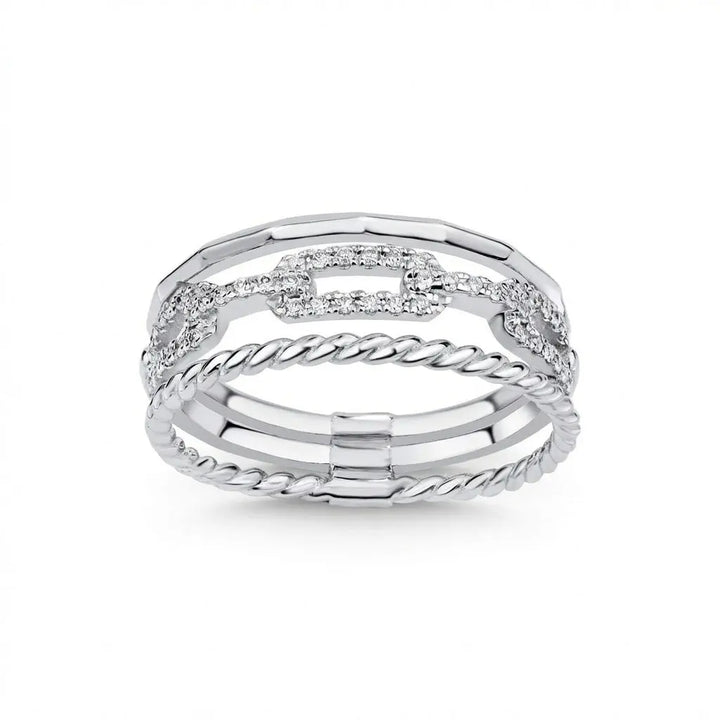 Triple Pavé Diamond solid gold wedding band by Majestic Jewellery