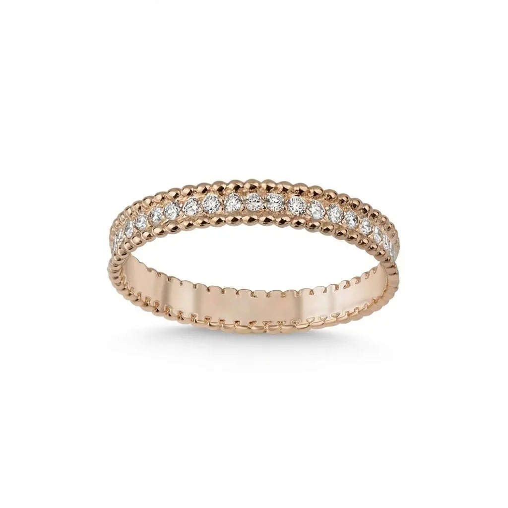 Classic Pavé Diamond Band Ring — 14K Gold - Majestic Jewellery