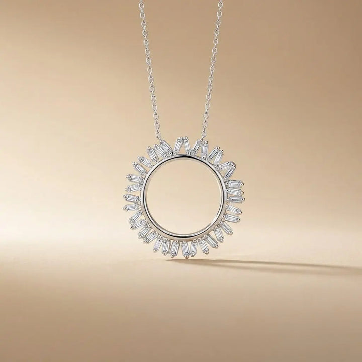 Circular Baguette Diamond Sunburst in 0.45 ct Natural Diamonds solid diamond pendant by Majestic Jewellery