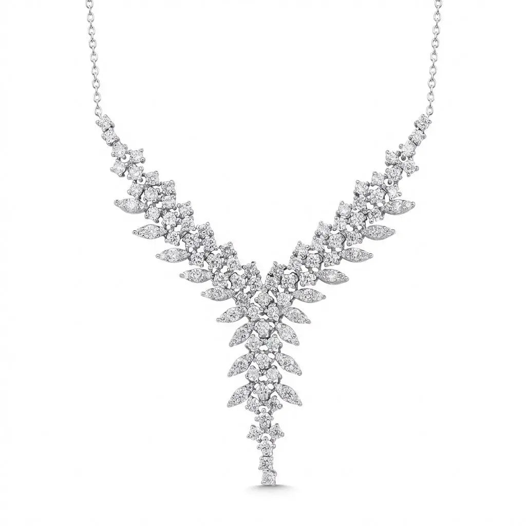 V Shape Diamond Statement in 3.02 ct Natural Diamonds solid diamond pendant by Majestic Jewellery