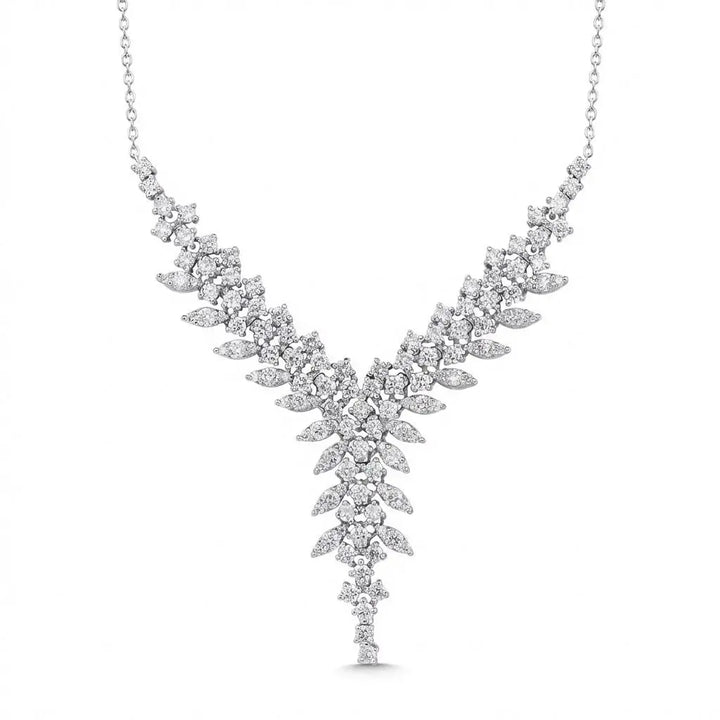 V Shape Diamond Statement in 3.02 ct Natural Diamonds solid diamond pendant by Majestic Jewellery