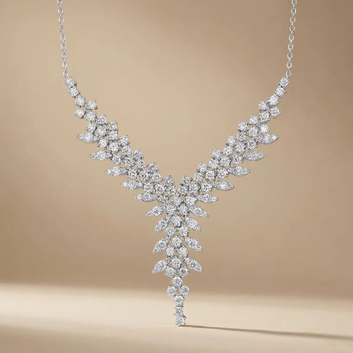 V Shape Diamond Statement in 3.02 ct Natural Diamonds solid diamond pendant by Majestic Jewellery