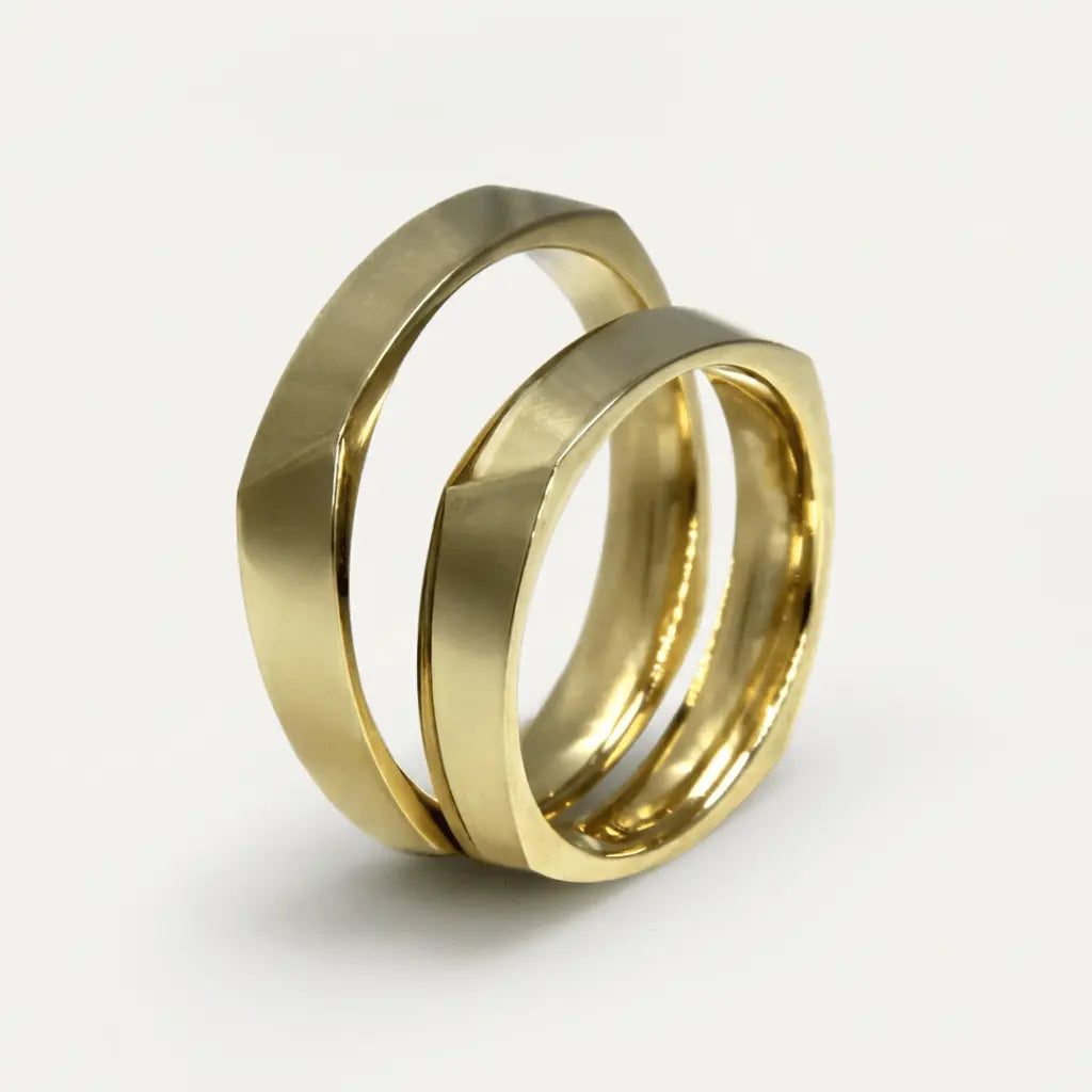 Majestic Modern Lines Collection 14K Wedding Band — Axiom 5mm - Majestic Jewellery