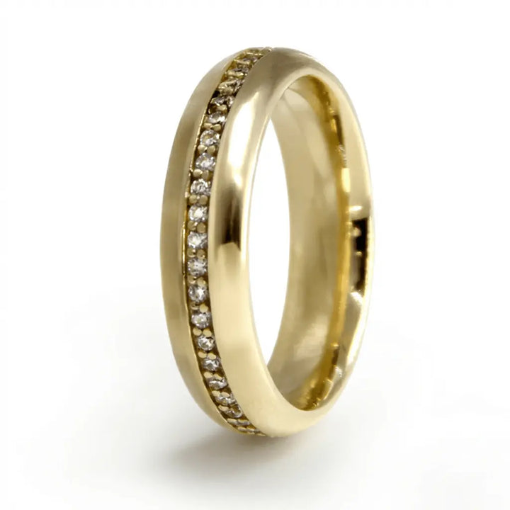 Majestic Diamond Line Collection 14K Diamond Wedding Band — Celeste 4mm - Majestic Jewellery
