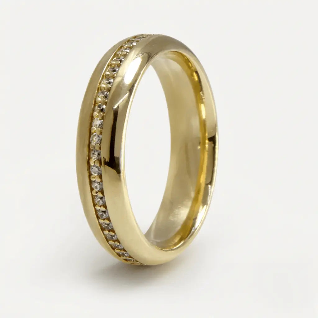 Majestic Diamond Line Collection 14K Diamond Wedding Band — Luna 5mm - Majestic Jewellery