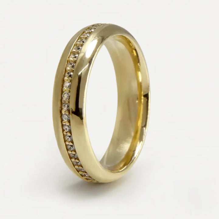 Majestic Diamond Line Collection 14K Diamond Wedding Band — Luna 5mm - Majestic Jewellery