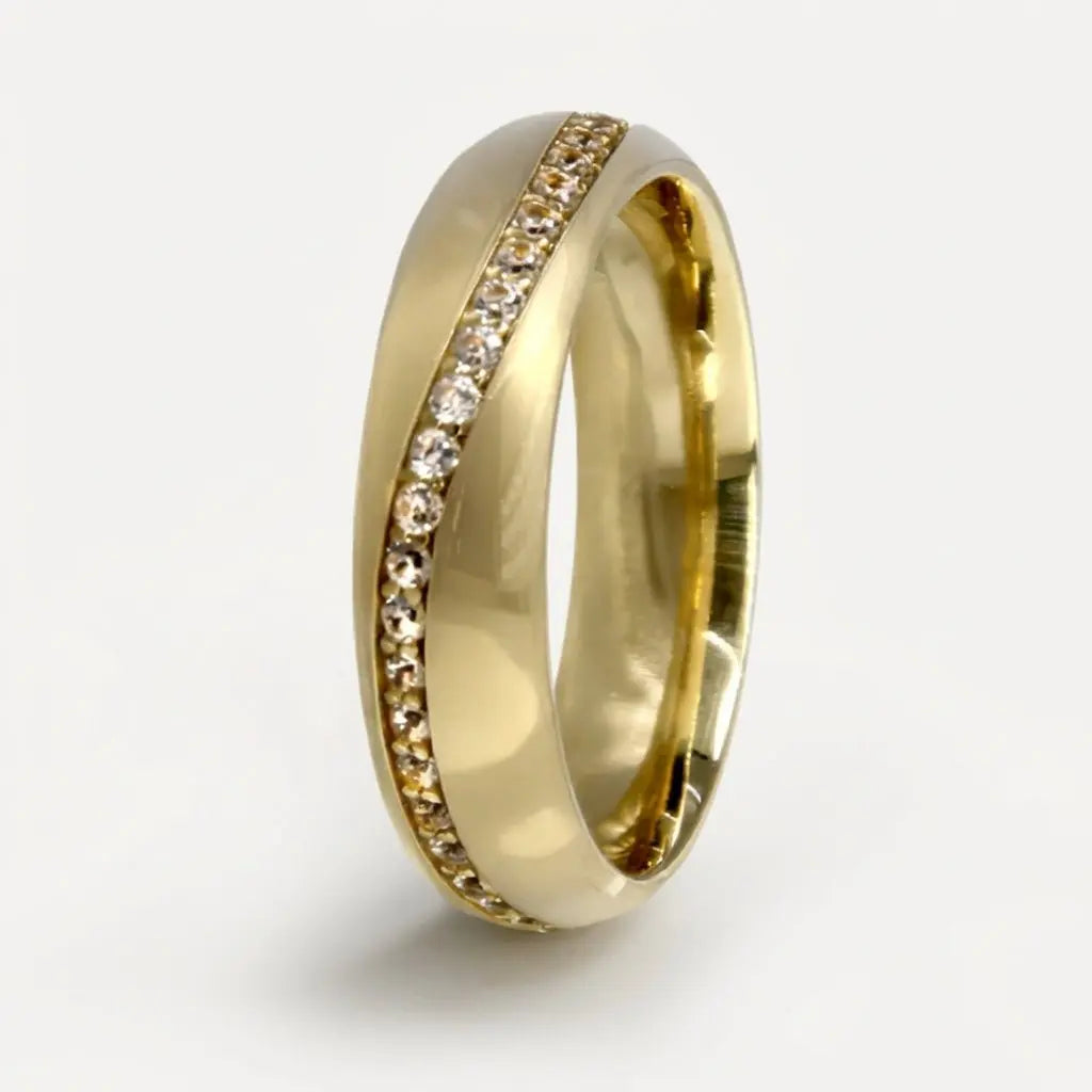 Majestic Diamond Line Collection 14K Diamond Wedding Band — Stella 5mm - Majestic Jewellery