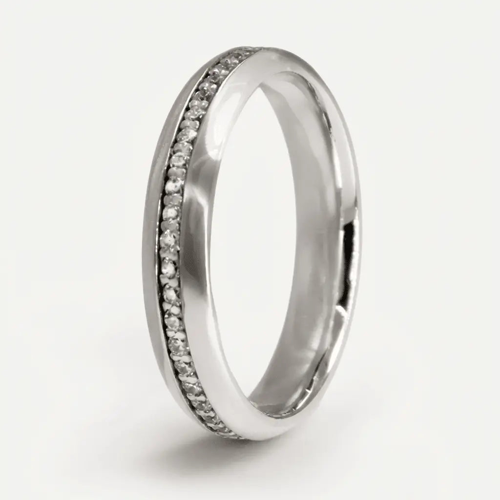 Majestic Diamond Line Collection 14K White Gold Wedding Band — Aurora 5mm - Majestic Jewellery