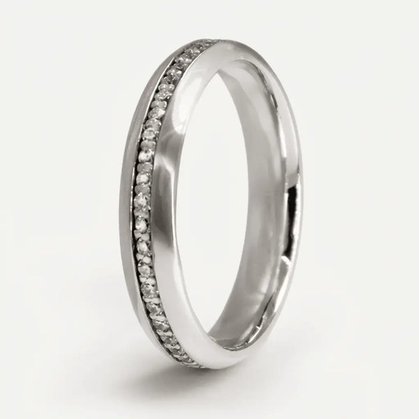 Majestic Diamond Line Collection 14K White Gold Wedding Band — Aurora 5mm - Majestic Jewellery