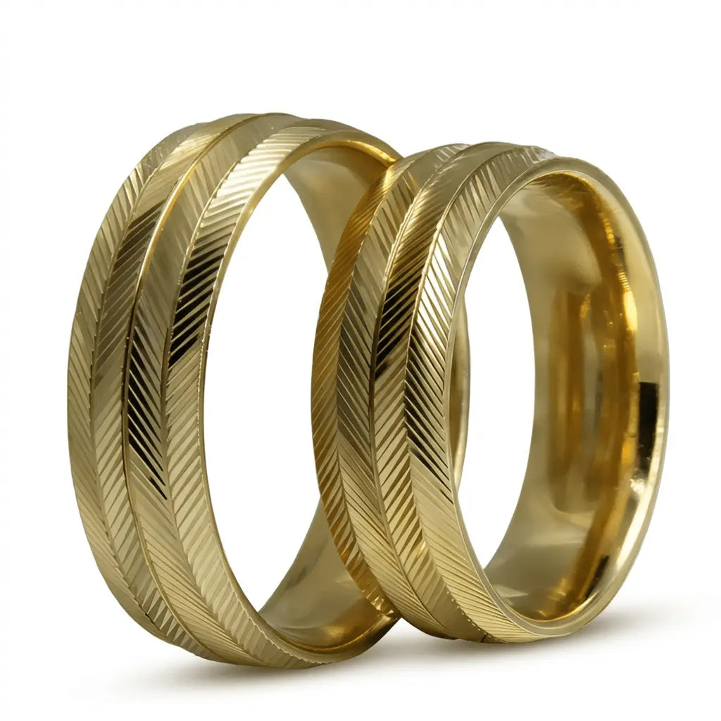 Majestic Heritage Cut Collection 14K Yellow Gold Wedding Band — Orion 6mm - Majestic Jewellery