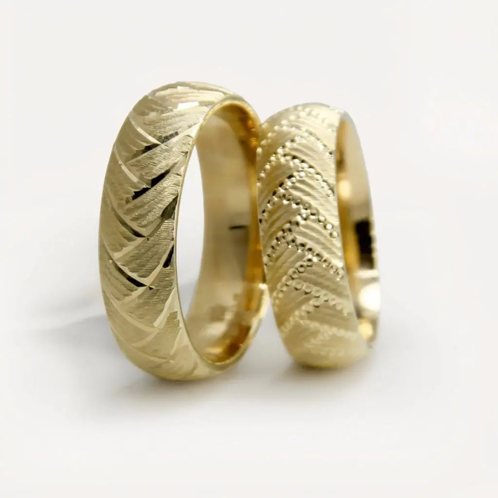Majestic Artisan Wave Collection 14K Yellow Gold Wedding Band — Aurelion 6mm - Majestic Jewellery