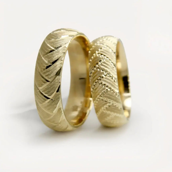 Majestic Artisan Wave Collection 14K Yellow Gold Wedding Band — Aurelion 6mm - Majestic Jewellery