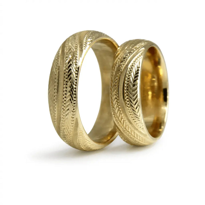 Majestic Heritage Craft Collection 14K Yellow Gold Wedding Band — Valenor 6mm - Majestic Jewellery