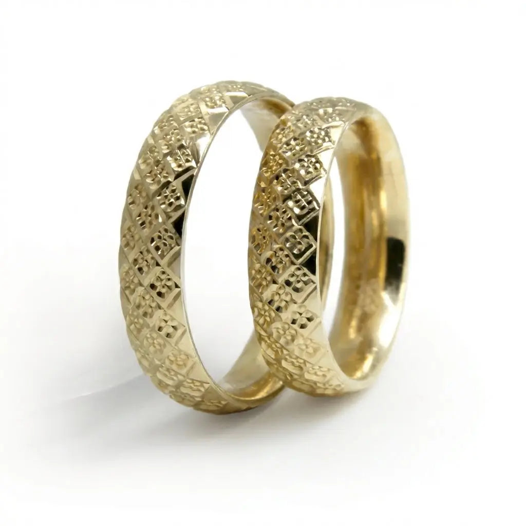 Majestic Diamond - Cut 14K Gold Wedding Band — 5mm - Majestic Jewellery