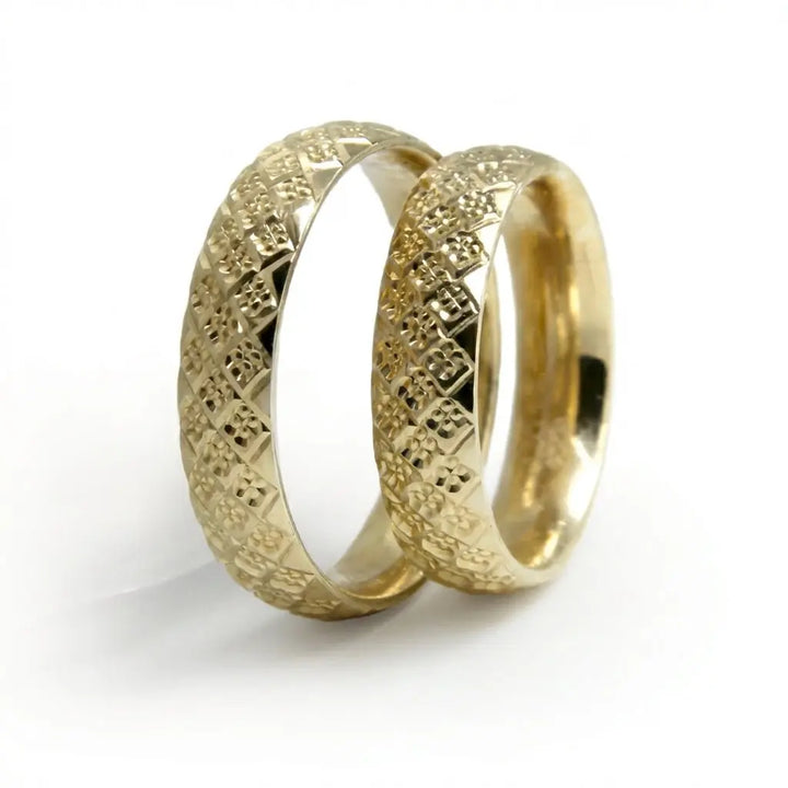 Majestic Diamond - Cut 14K Gold Wedding Band — 5mm - Majestic Jewellery