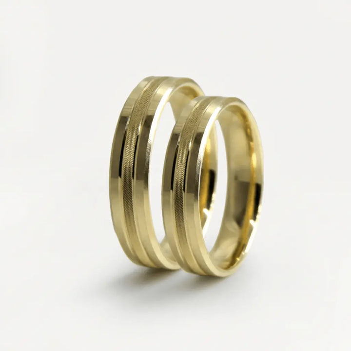 Majestic Dual Channel 14K Gold Wedding Band — 5mm - Majestic Jewellery