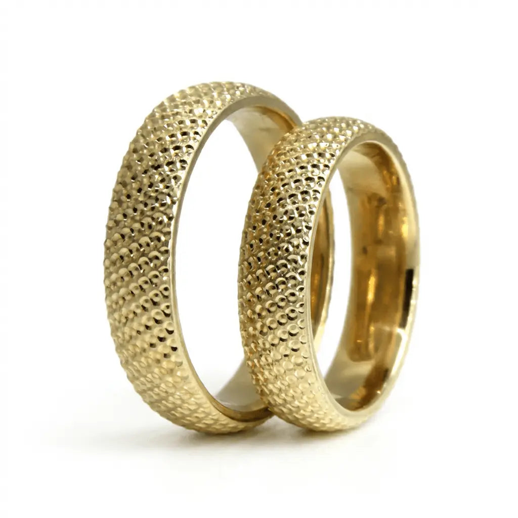 Majestic Granulated Texture 14K Gold Wedding Band — 5mm - Majestic Jewellery