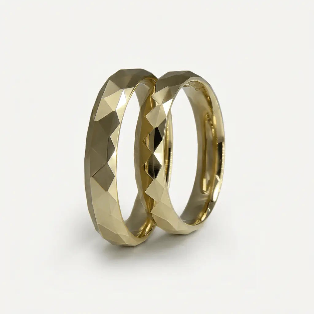 Majestic Multi - Faceted 14K Gold Wedding Band — 4mm - Majestic Jewellery