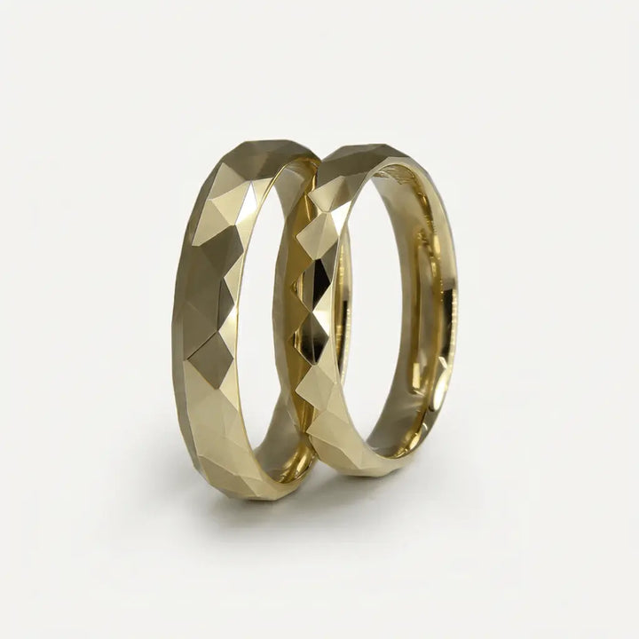 Majestic Multi - Faceted 14K Gold Wedding Band — 4mm - Majestic Jewellery