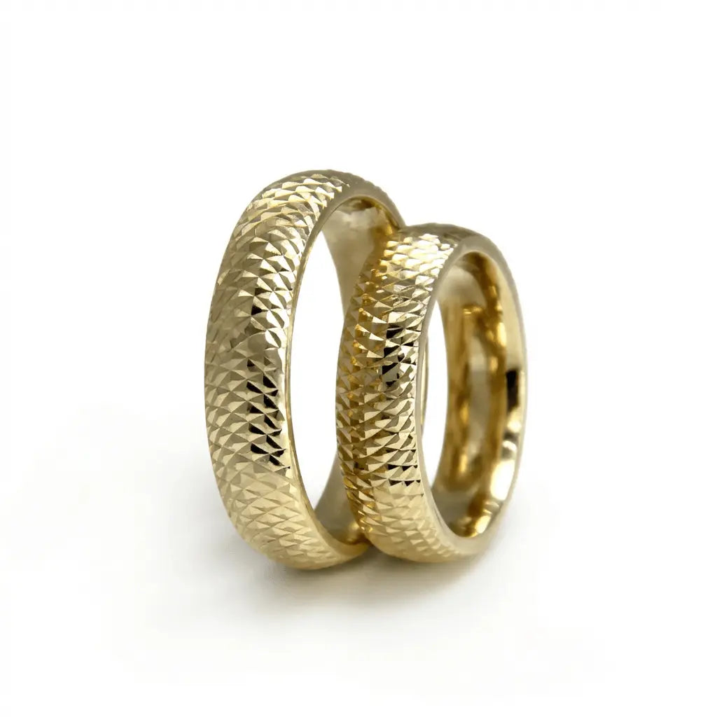 Majestic Braided Diamond - Cut 14K Gold Wedding Band — 5mm - Majestic Jewellery