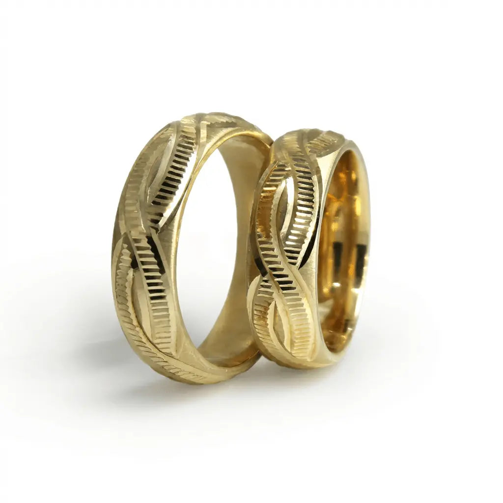 Majestic Infinity Wave 14K Gold Wedding Band — 6mm - Majestic Jewellery