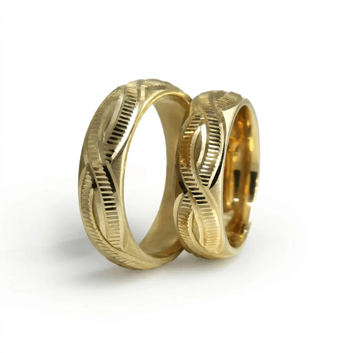 Majestic Infinity Wave 14K Gold Wedding Band — 6mm - Majestic Jewellery