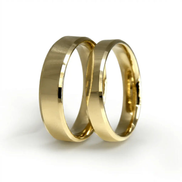 Majestic Classic Satin Edge 14K Gold Wedding Band — 5mm - Majestic Jewellery