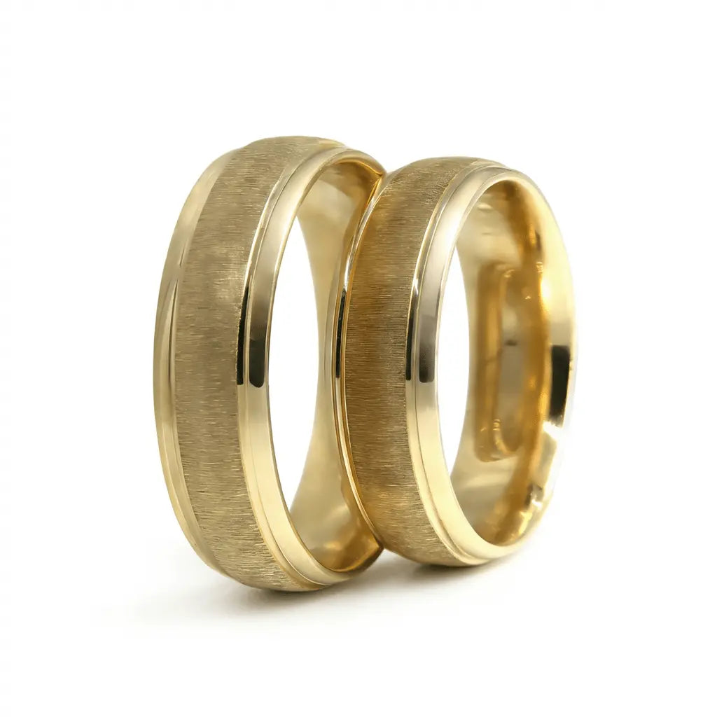 Majestic Brushed Satin 14K Gold Wedding Band — 6mm - Majestic Jewellery
