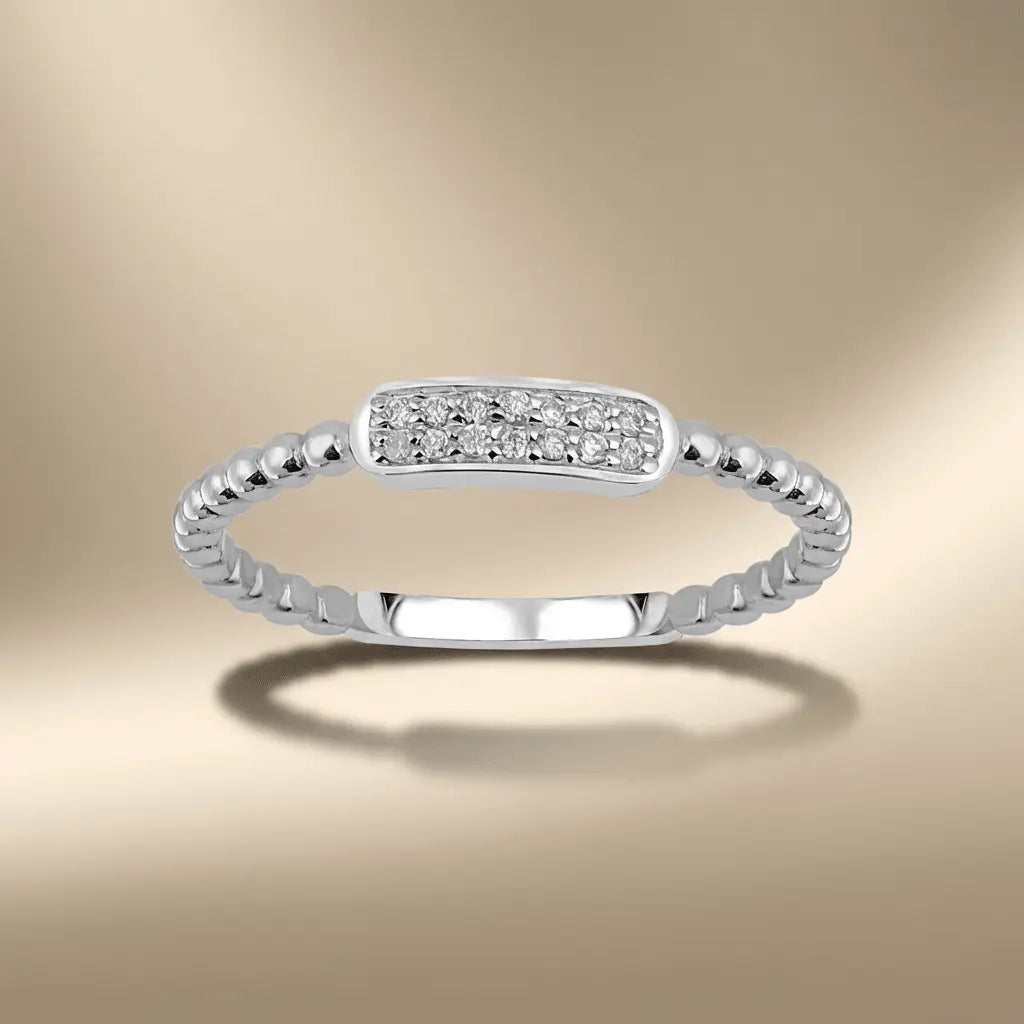 Minimal Diamond Bar solid diamond ring by Majestic Jewellery