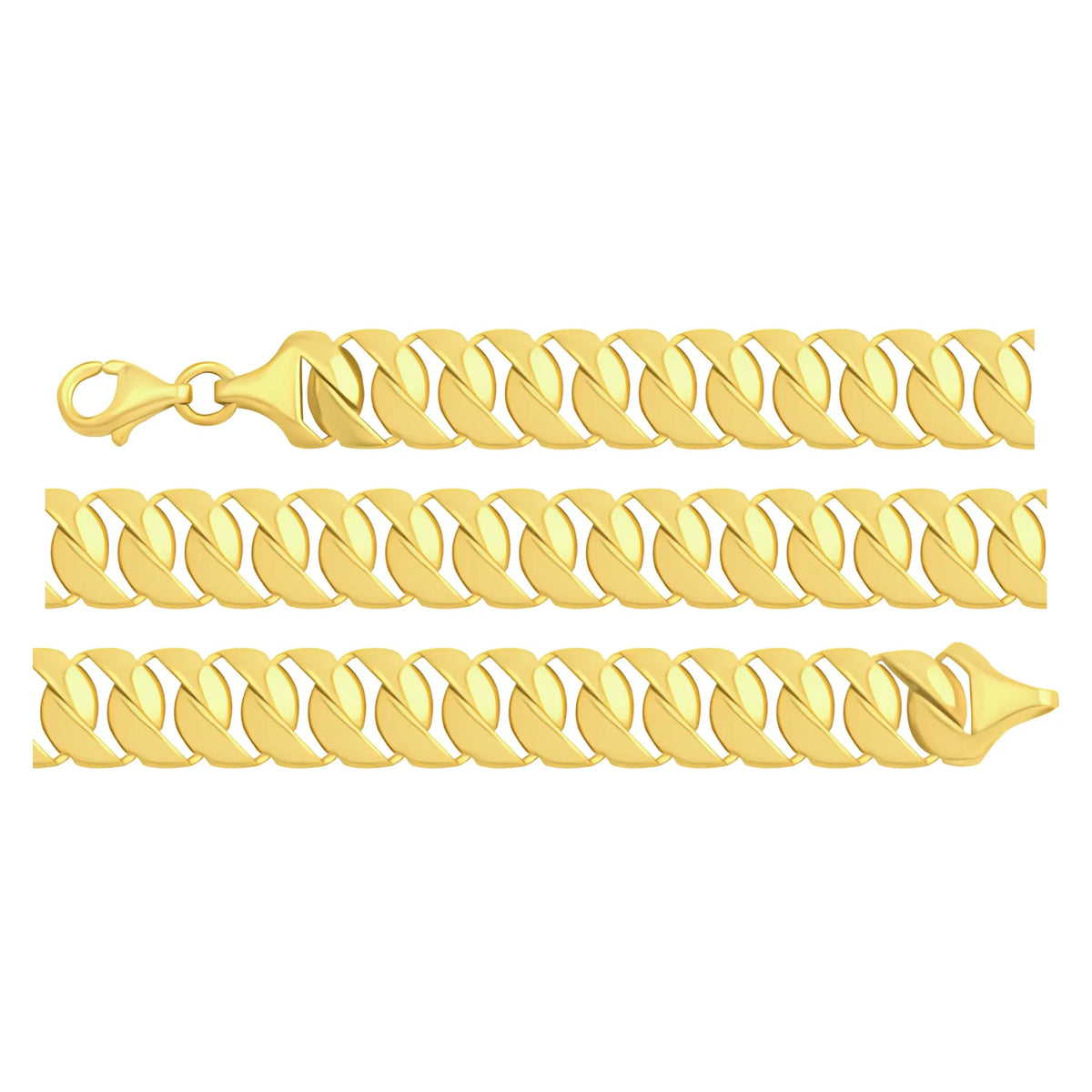 Solid gold braided bracelet, 10.00 g — shown in three rows across the frame.