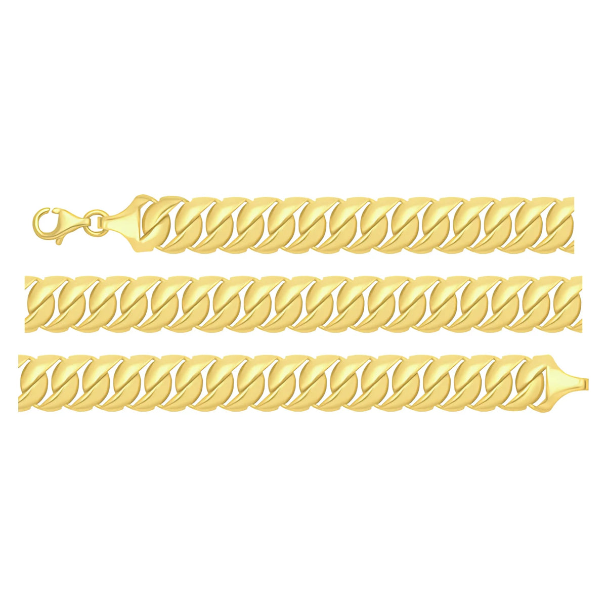 Solid gold braided bracelet, 5.30 g — shown in three rows across the frame.