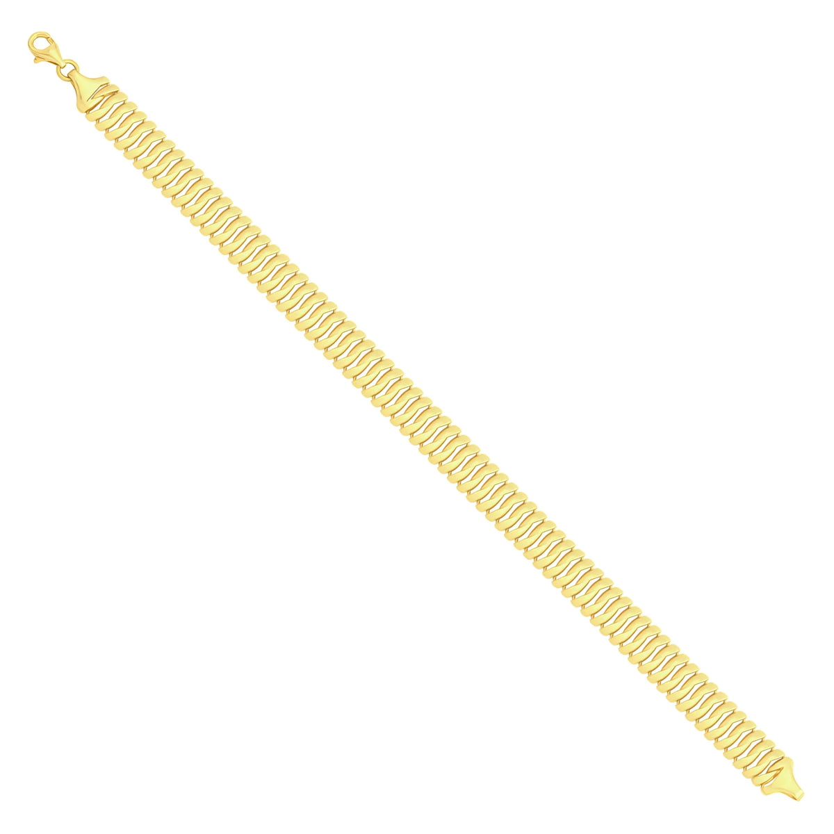 Solid gold braided bracelet, 15.40 g — shown at an angle across the frame.