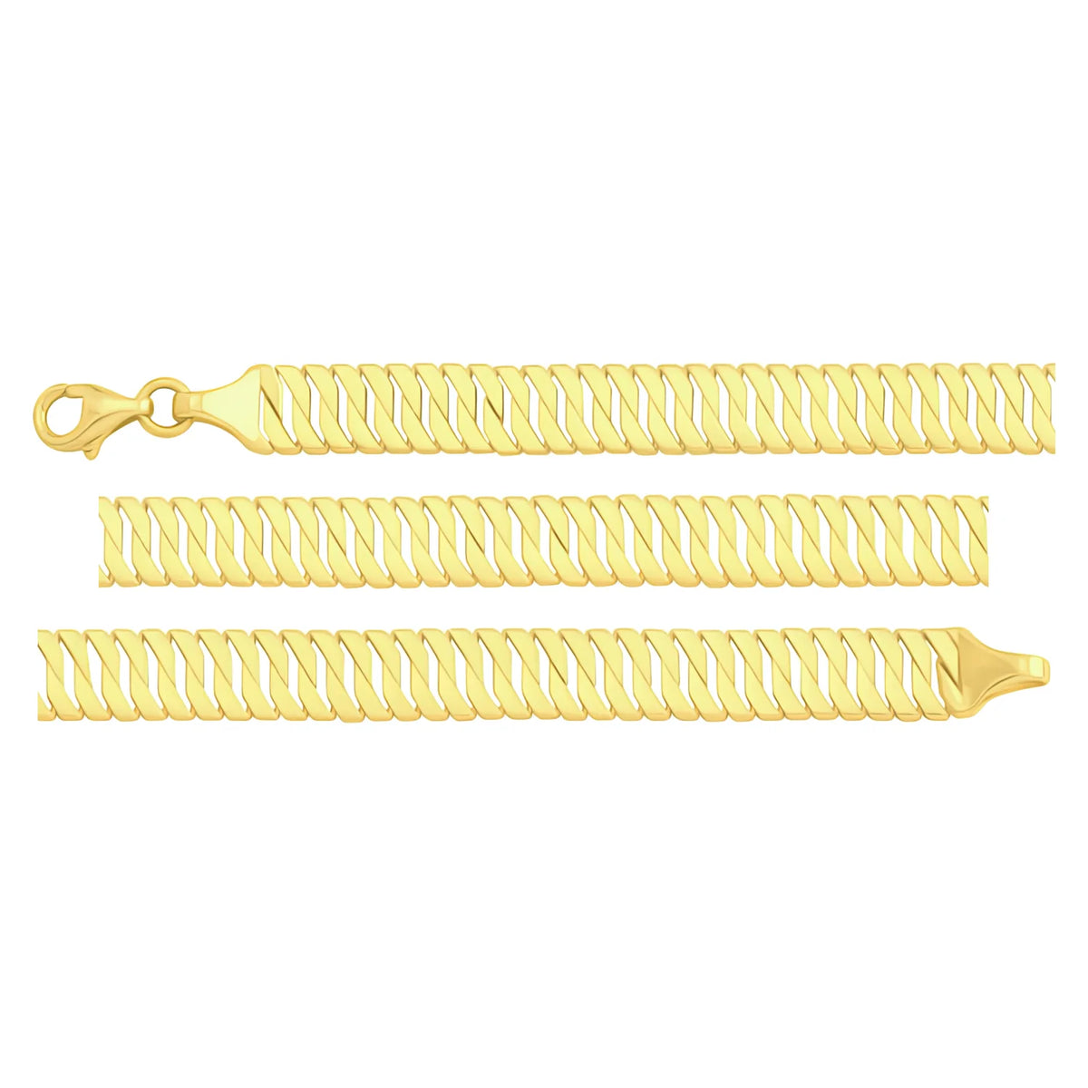 Solid gold braided bracelet, 7.20 g — shown in three rows across the frame.