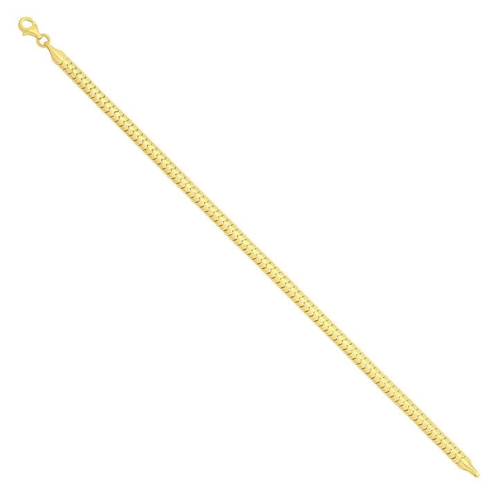 Solid gold herringbone bracelet, 6.50 g — shown at an angle across the frame.