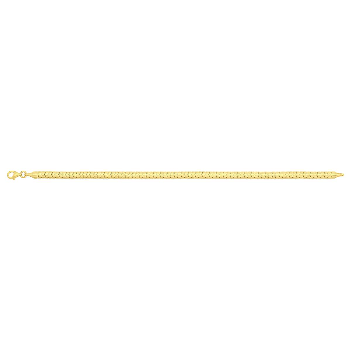 Solid gold herringbone bracelet, 6.50 g — shown square on a plain background.