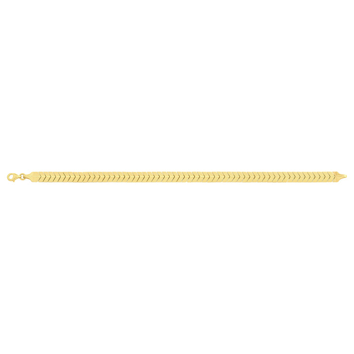 Solid gold herringbone bracelet, 7.45 g — shown square on a plain background.