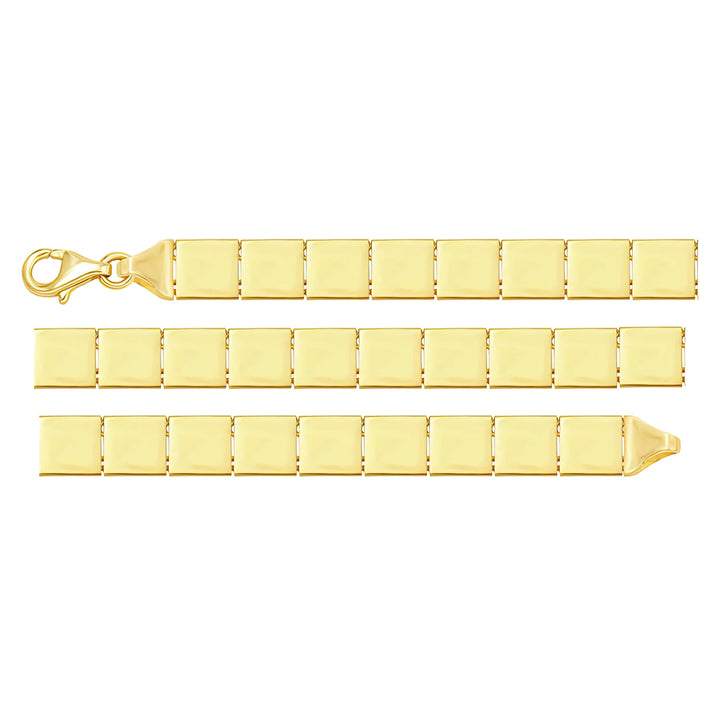 Solid gold id bracelet, 7.80 g — shown in three rows across the frame.