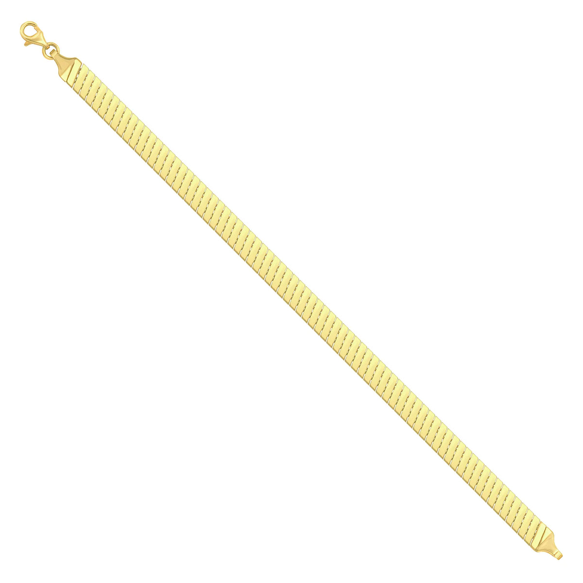 Solid gold braided bracelet, 7.75 g — shown at an angle across the frame.