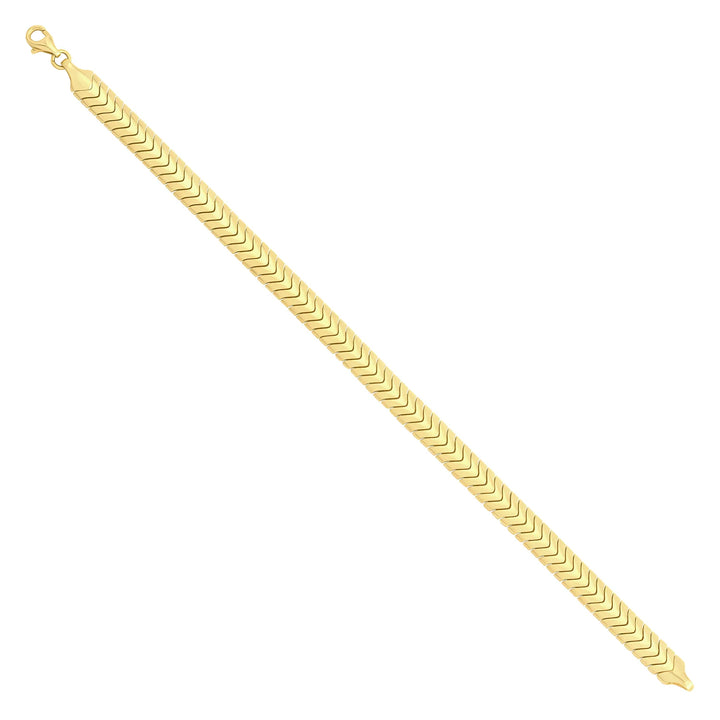 Solid gold herringbone bracelet, 7.90 g — shown at an angle across the frame.