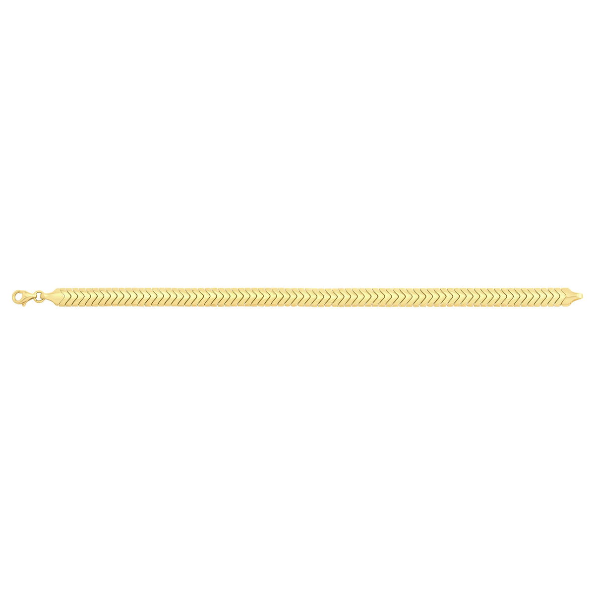 Solid gold herringbone bracelet, 7.90 g — shown square on a plain background.