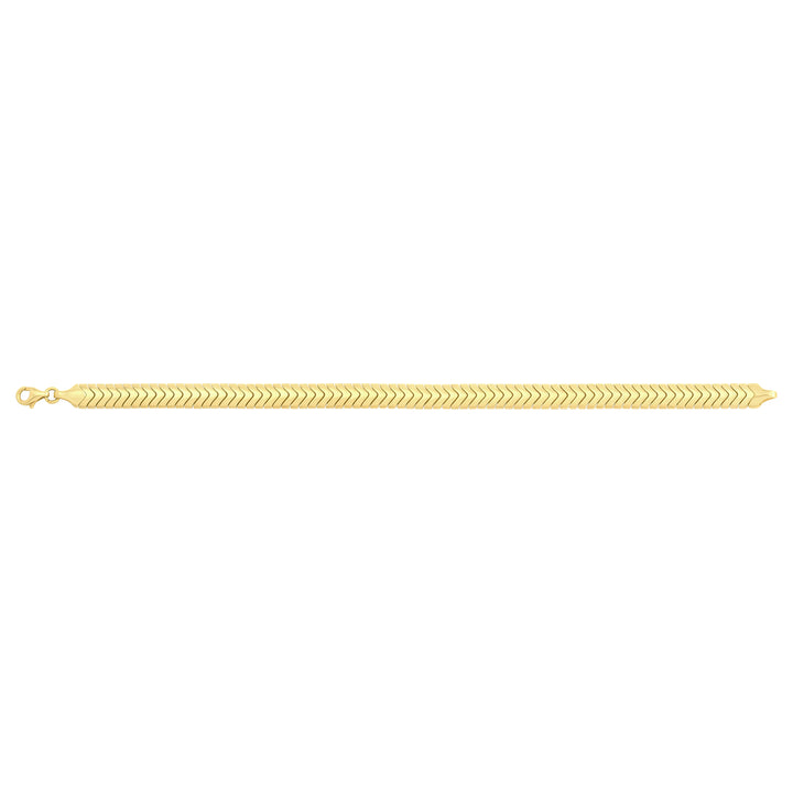 Solid gold herringbone bracelet, 7.90 g — shown square on a plain background.