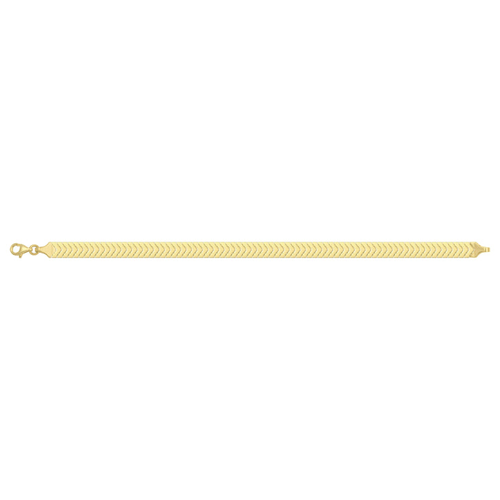 Solid gold herringbone bracelet, 6.95 g — shown square on a plain background.