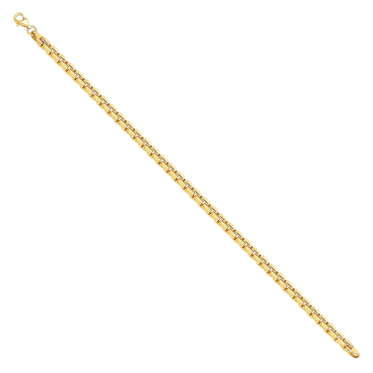 Solid gold bar link bracelet, 8.20 g — shown at an angle across the frame.