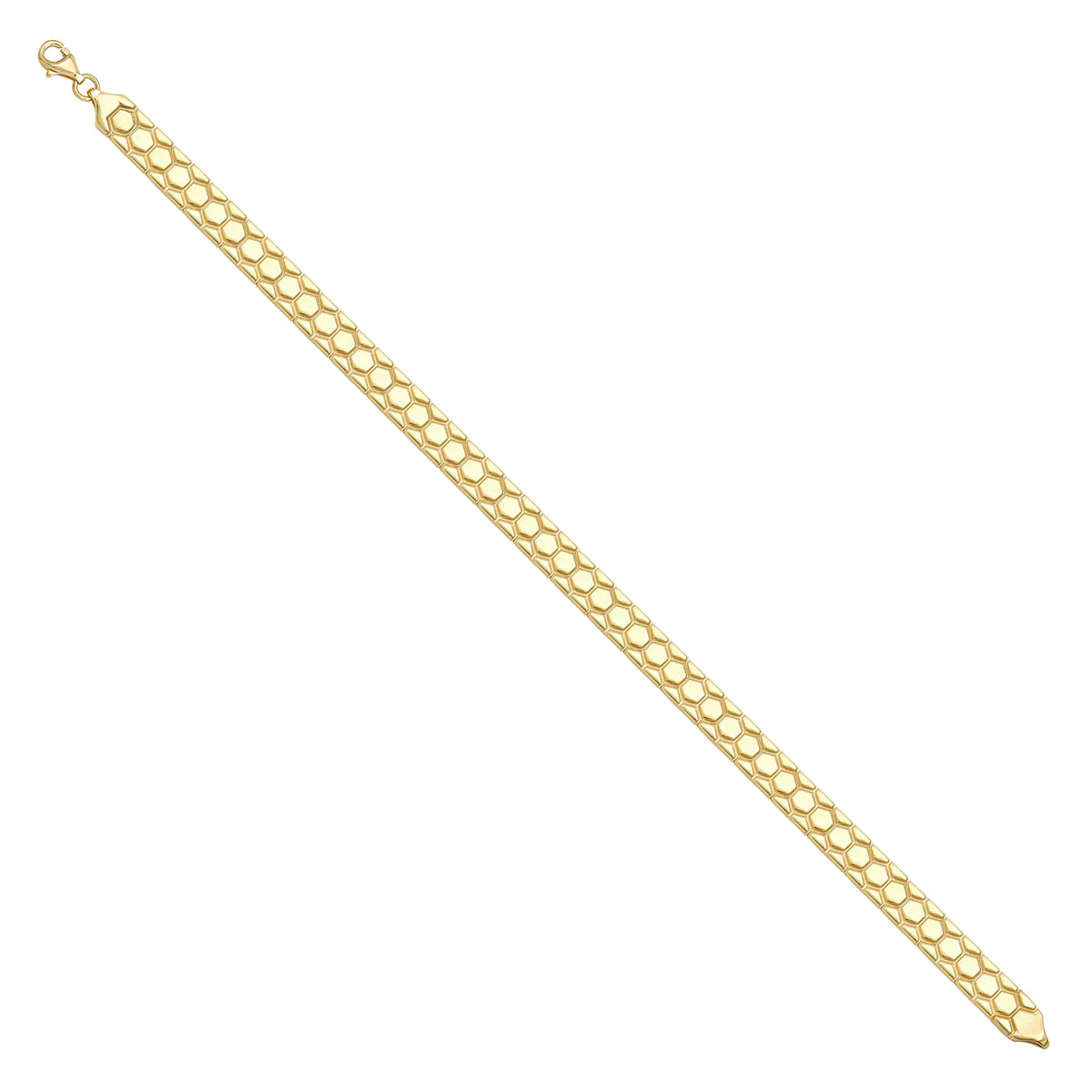 Solid gold honeycomb bracelet, 12.20 g — shown at an angle across the frame.