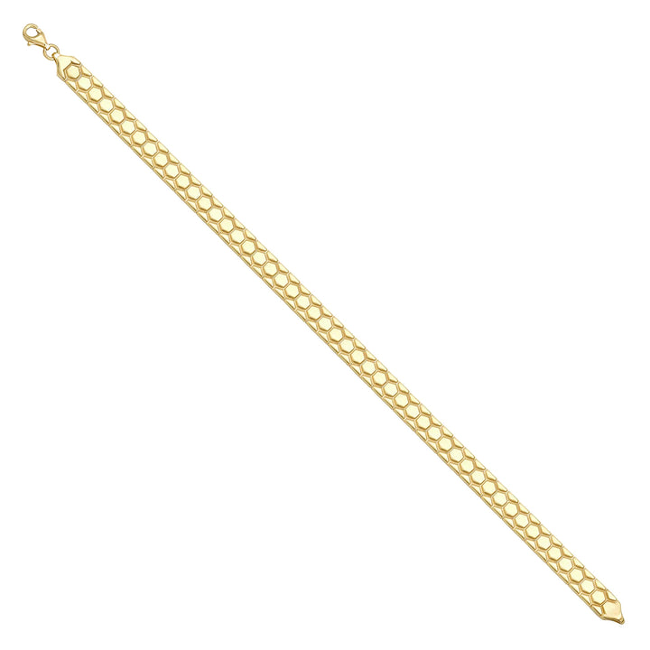 Solid gold honeycomb bracelet, 12.20 g — shown at an angle across the frame.