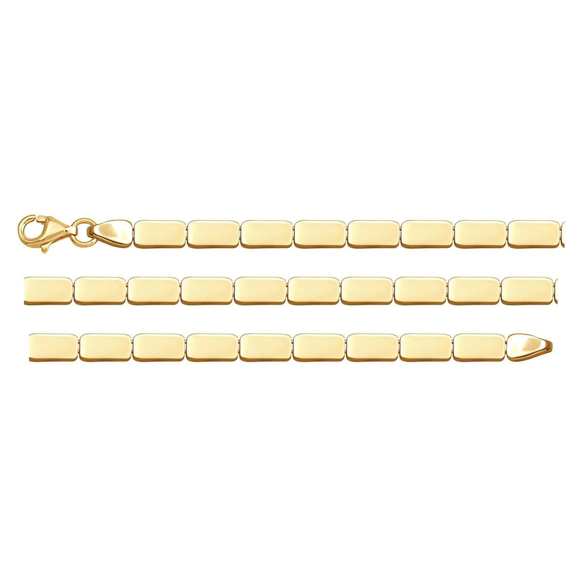 Solid gold id bracelet, 7.00 g — shown in three rows across the frame.