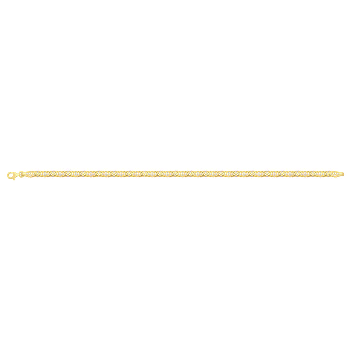 Solid gold fancy link bracelet, 12.70 g — shown square on a plain background.